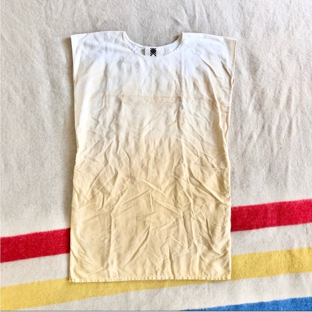 Origen Textil Handmade in Oaxaca Huipil Shift Dress (Yellow) M - Picture 4 of 7